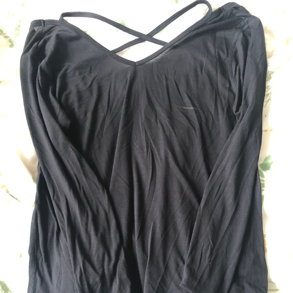 Long sleeve open back top